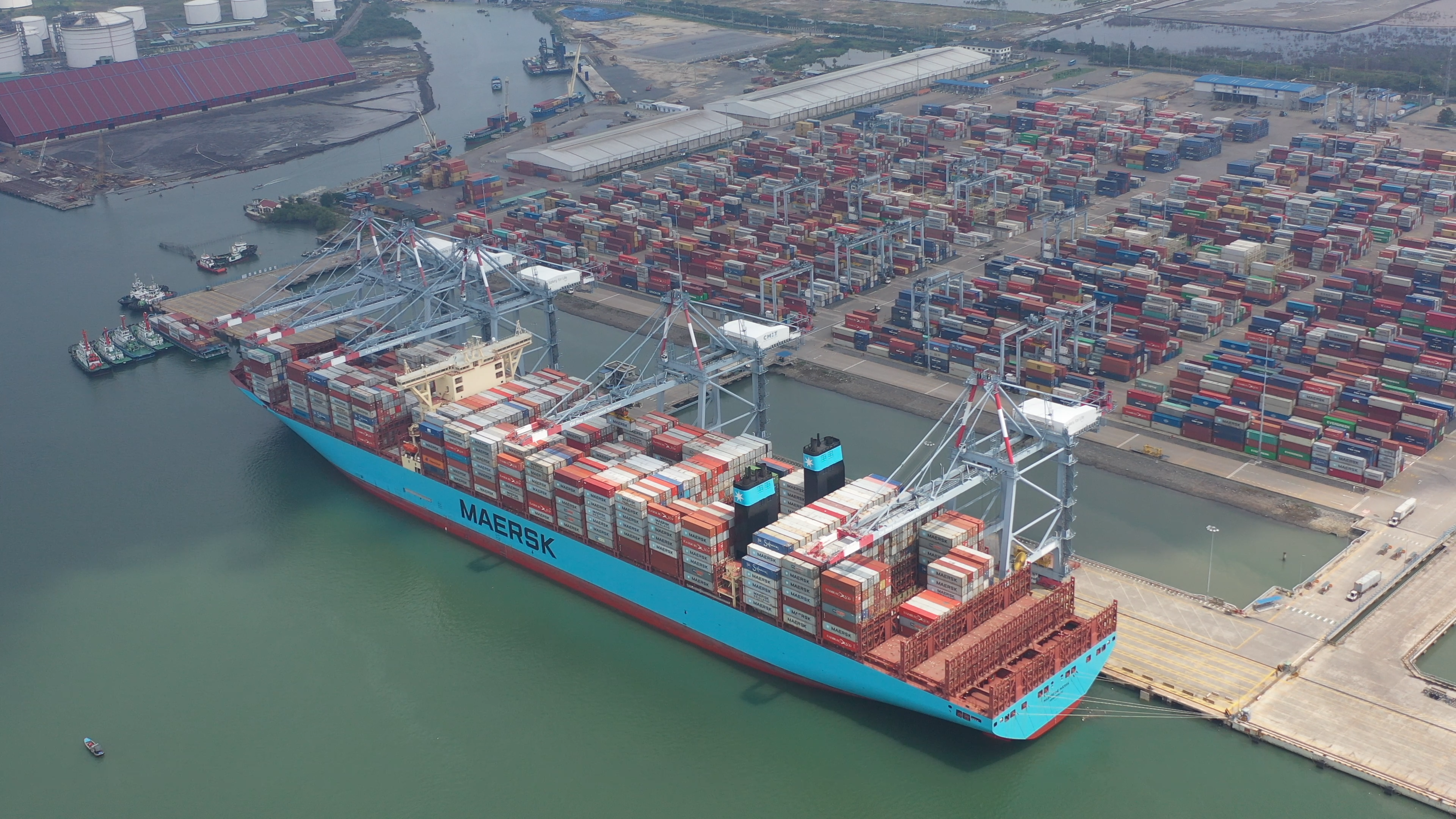 Hành trình tàu Margrethe Maersk 214,121DWT cập cảng CMIT - Tàu container lớn nhất được đưa vào Việt Nam khai thác